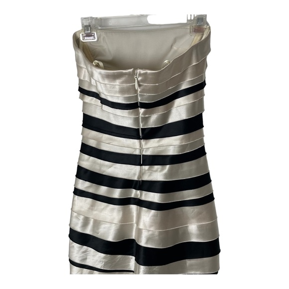 BCBGMAXAZRIA Cream and Black Strapless Cocktail Dress Size 2 - Picture 8 of 16
